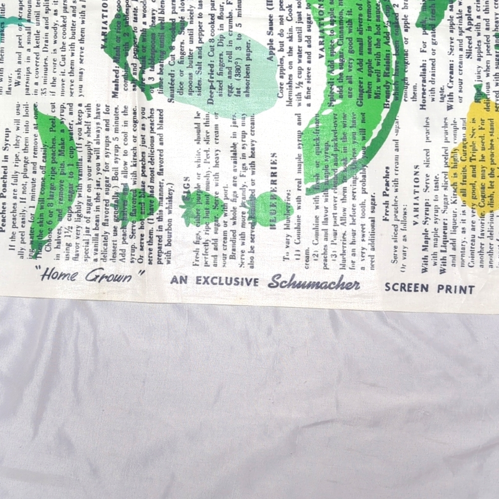 Vintage F. Schumacher "Home Grown" Vegetables Recipe Fabric Sample 26" X 36" SEE - Picture 2 of 10